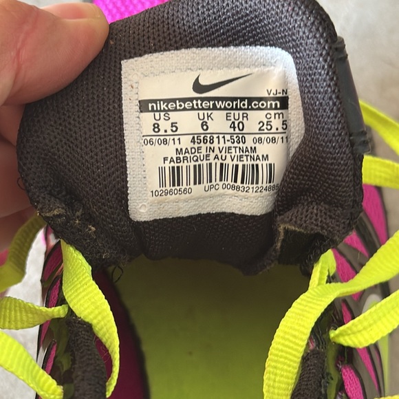 Nike Zoom Rival S Women 8.5 Black Pink Neon Yellow laces - Picture 6 of 7